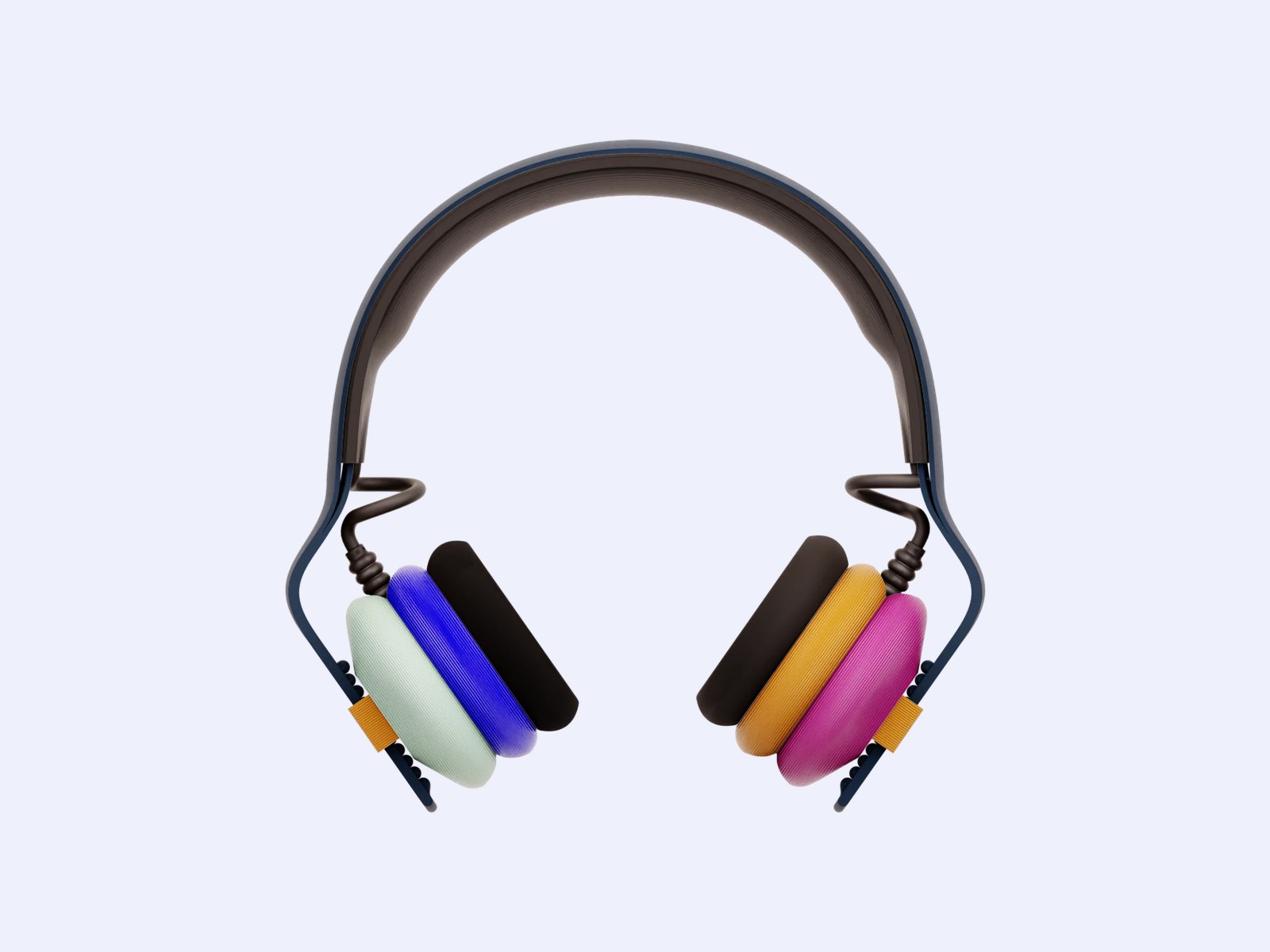 Kibu Custom Colours headphones with a different colour combination on each ear cup