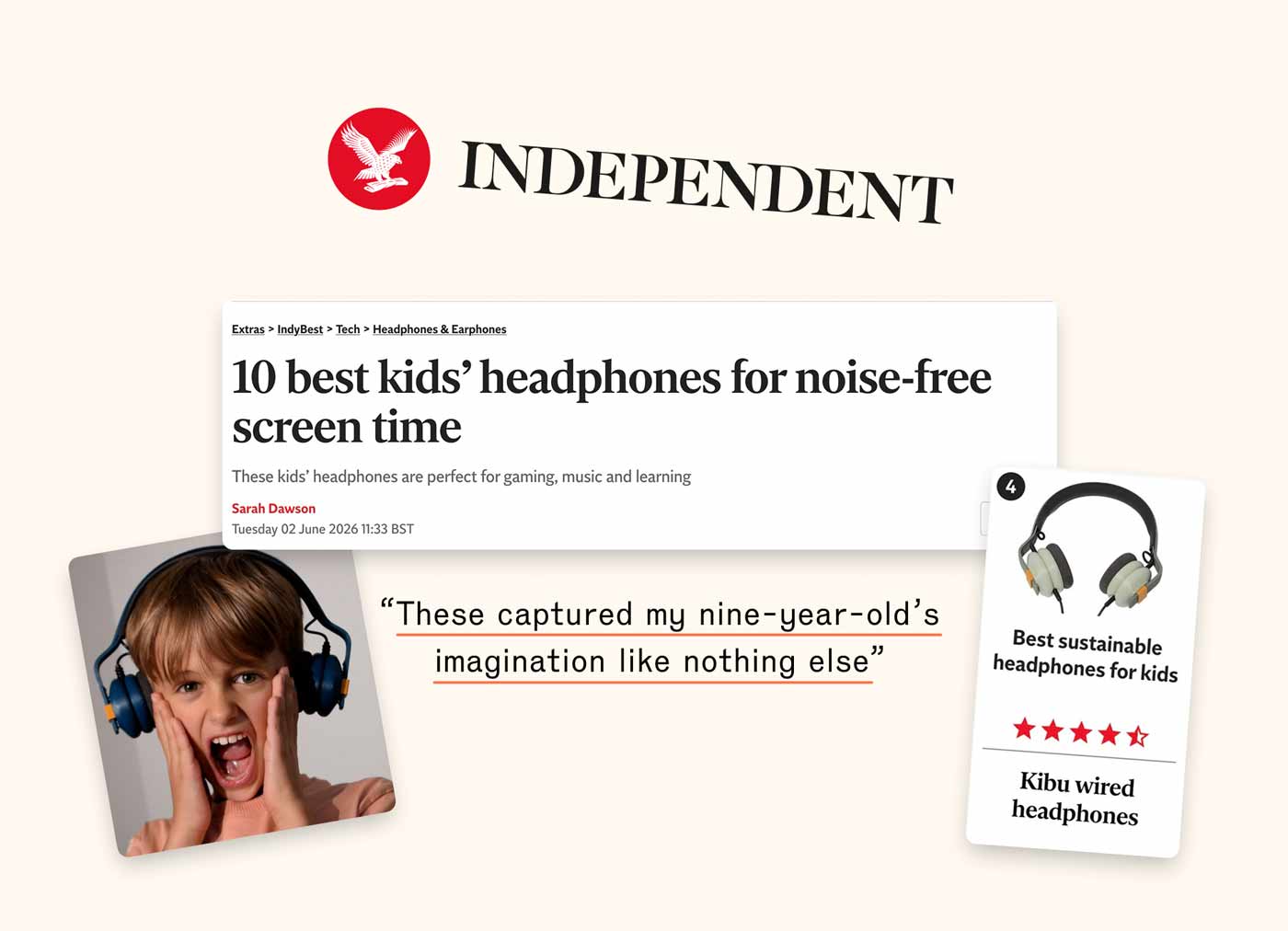 Kibu Has Been Named the Best Sustainable Headphones for Kids by The Independent