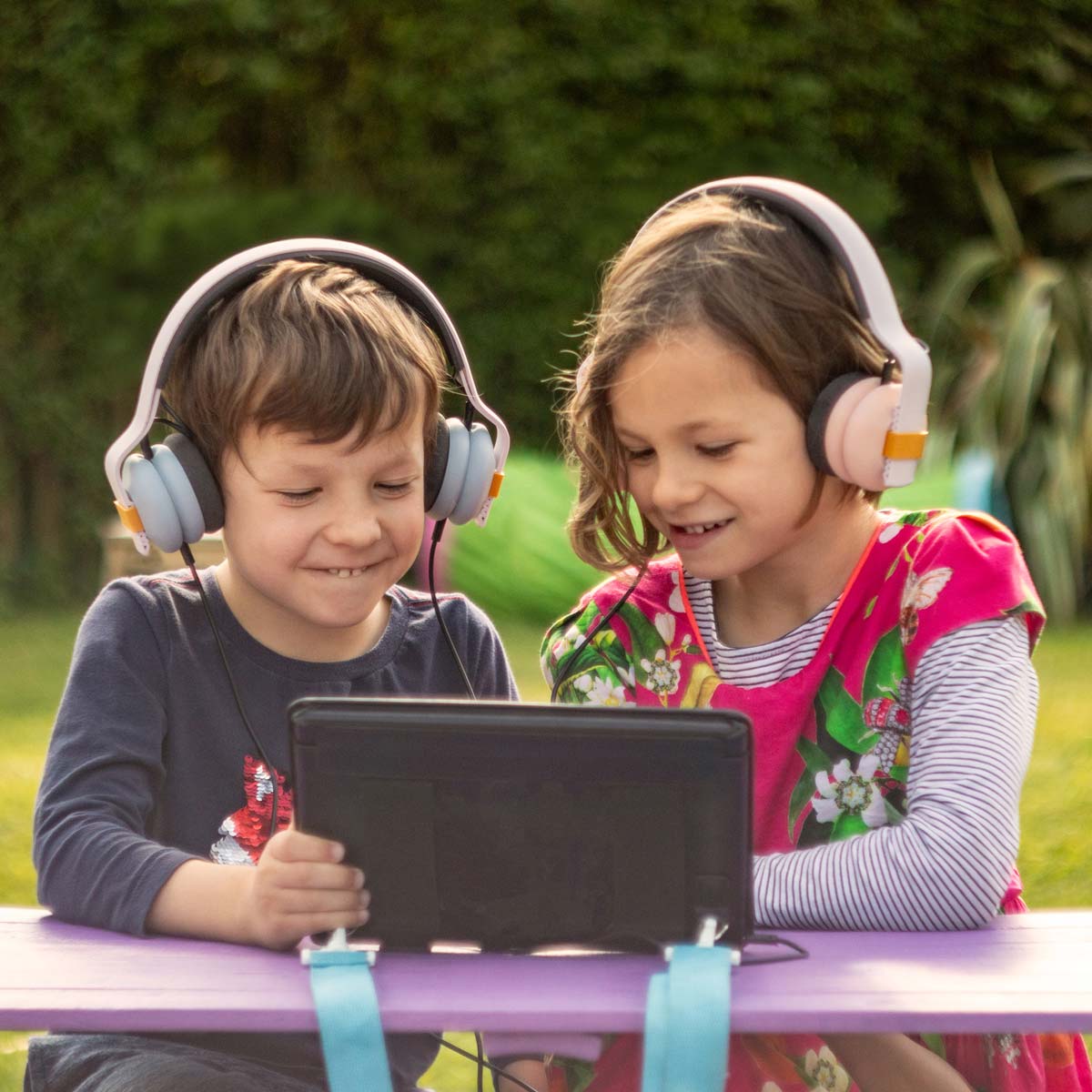 Child enjoying music safely